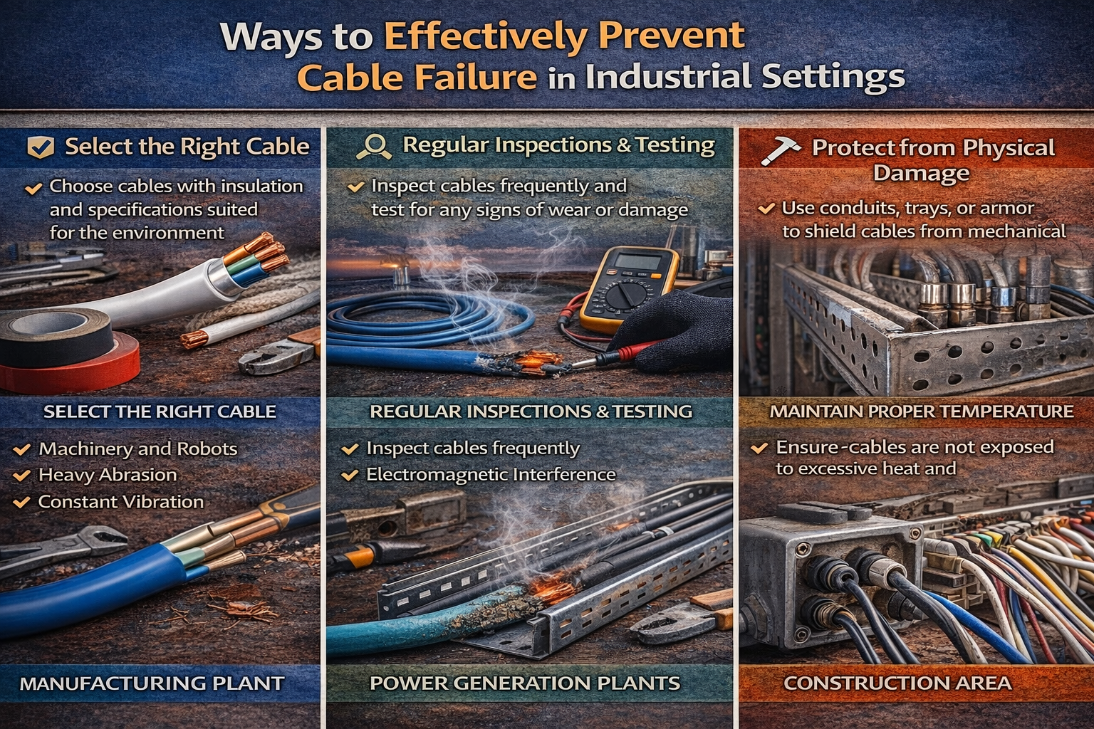 Ways to Effectively Prevent Cable Failure in Industrial Settings